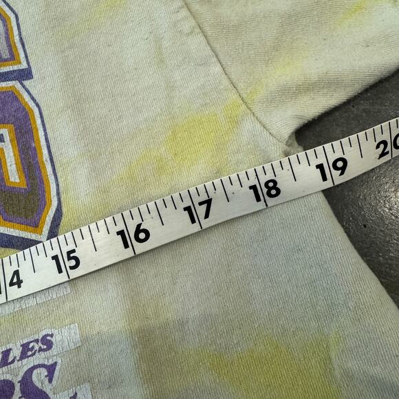Vintage Y2K Los Angeles Lakers Tie Dye Mitchell & Ness Graphic Yellow Tee M - Picture 4 of 5